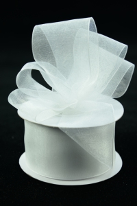 Organza Ribbon , White, 1.5 Inch x 25 Yards (1 Spool) SALE ITEM